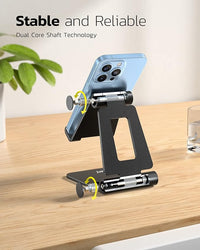Dual folding mobile stand with adjustable height and angle
