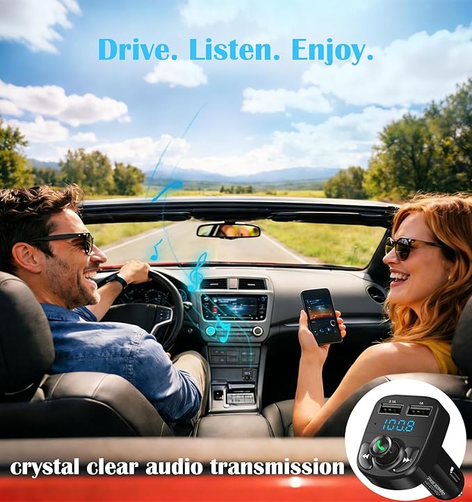 Dual USB Bluetooth Car Charger For iPhone And Samsung