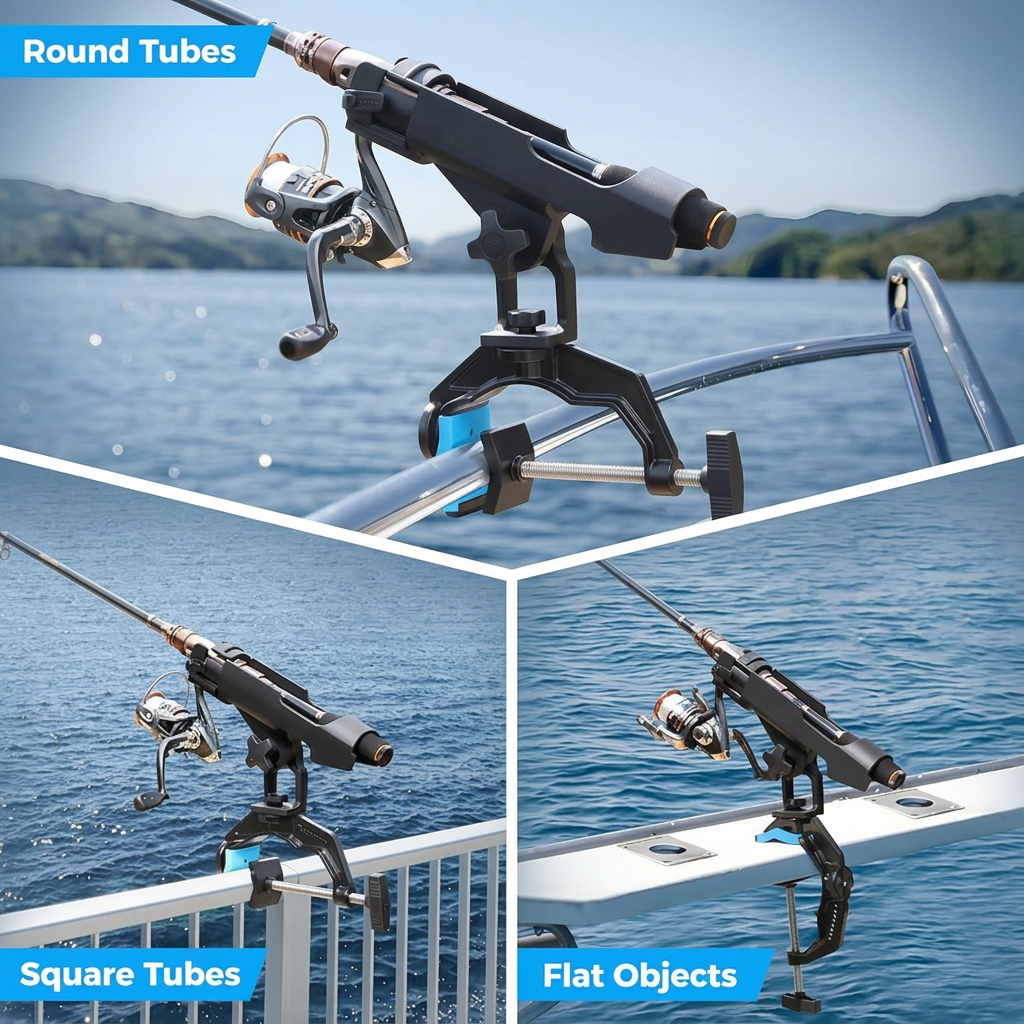 Dual V Shaped Fishing Rod Holder for Secure Rod Placement
