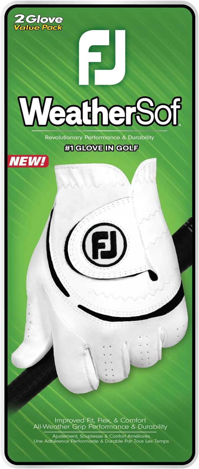 Durable golf gloves for men with WeatherSof technology and breathable fit