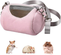 Dwarf Hamster Carrier Bag with Adjustable Shoulder Strap in Pink