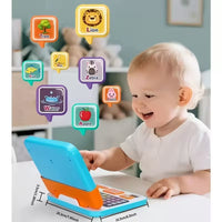 E-reader style learning toy with words numbers and music