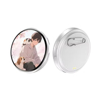 White E87 wearable digital badge with square electronic display