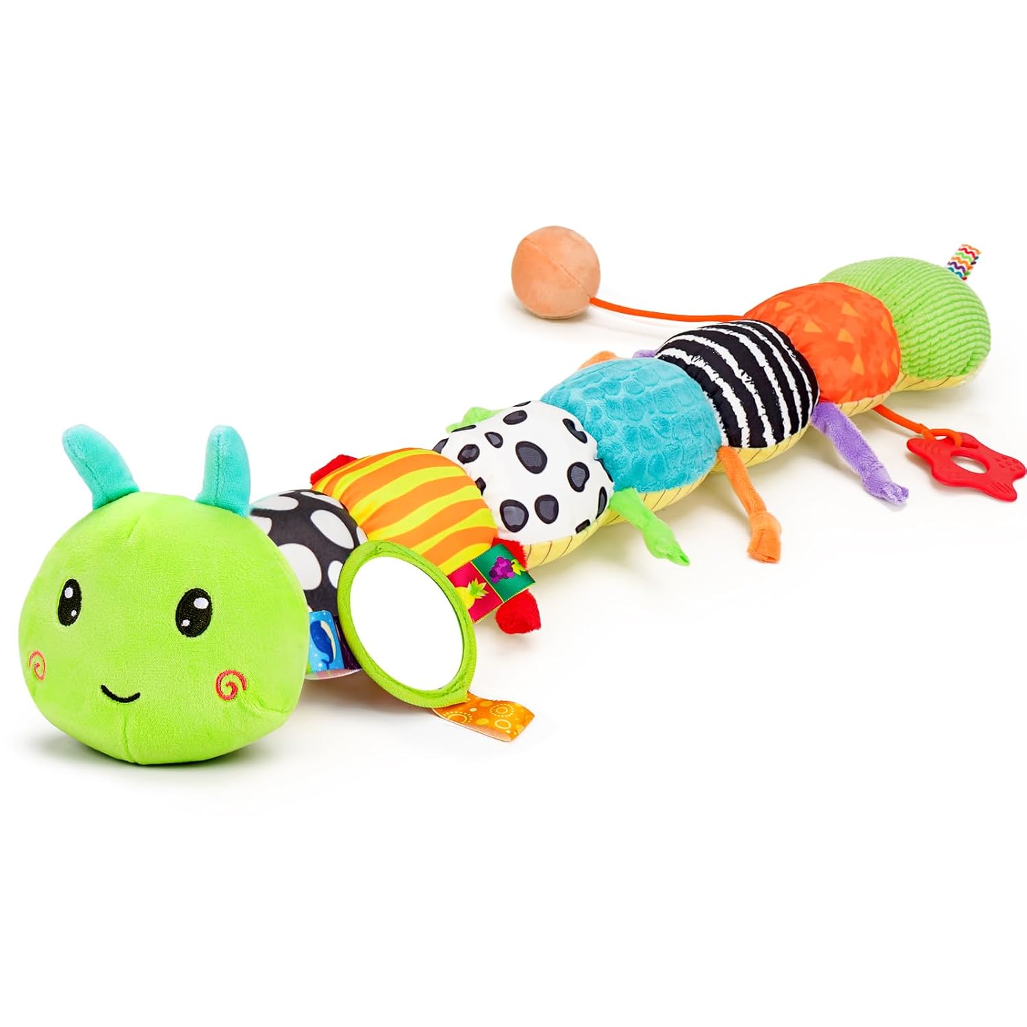 Early development plush toy with music and sensory stimulation