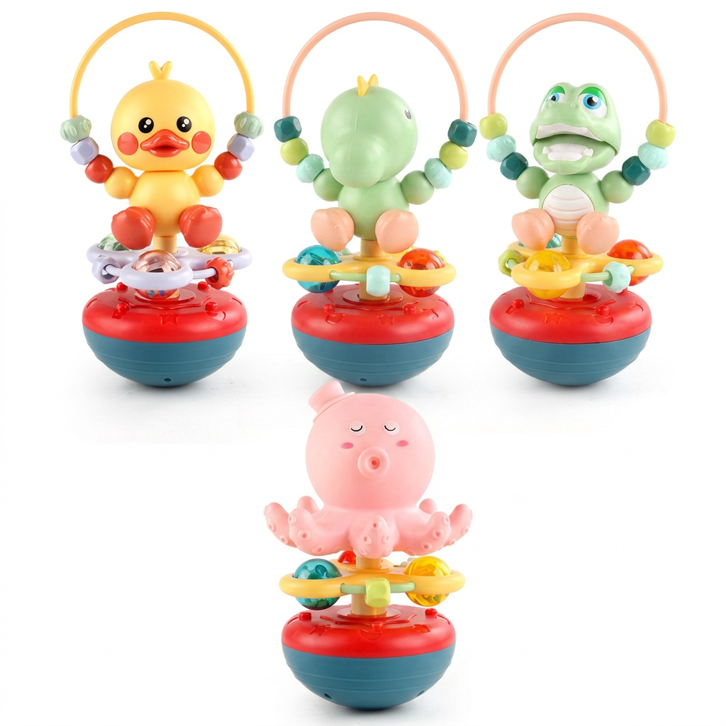 Early learning rattle for babies with music and tumbler movement