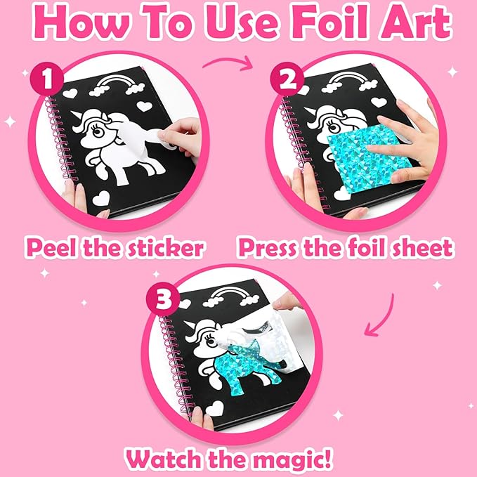 Easter basket stuffers foil art craft kit for kids ages 4-8