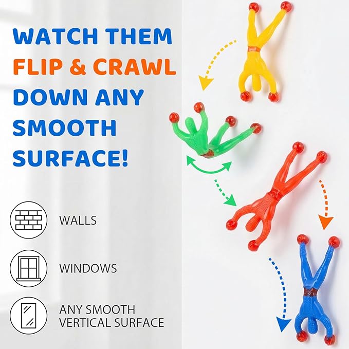Stretchy wall climbers as Easter egg fillers, fun toys for kids