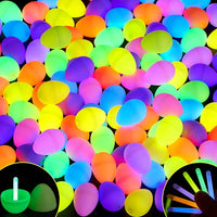 72 Easter eggs with mini glow sticks for kids, glow-in-the-dark party favors