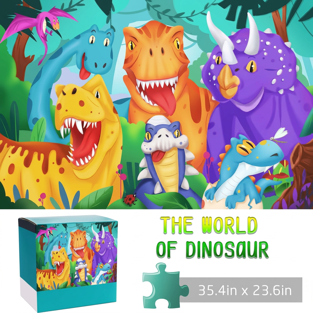 Large Piece Toddler Puzzle – 48 Pieces Educational Farm Animal Jigsaw for 3-5 Year Olds