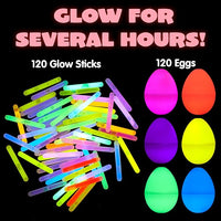Easter party favors with glow sticks inside, great for kids’ events