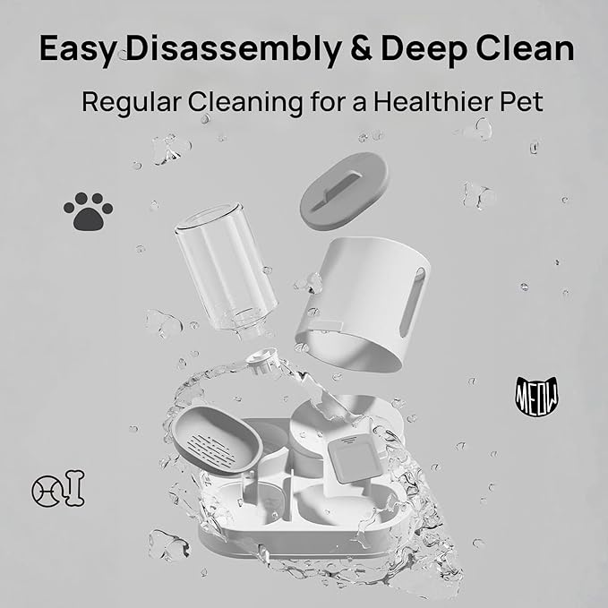 easy-to-clean automatic pet feeder and water dispenser