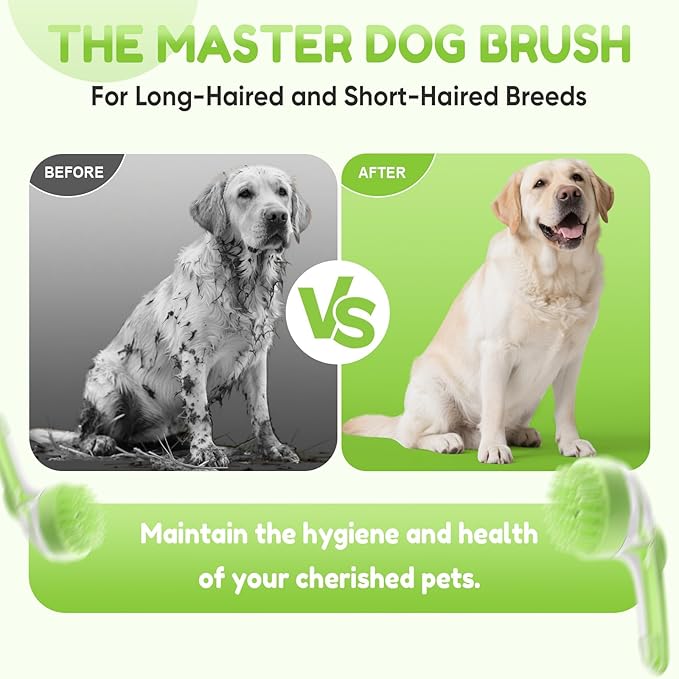 Pet bath brush with easy-grip handle