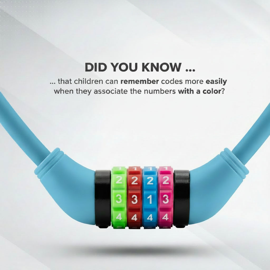 Adjustable 5-digit combination cable lock for children’s bicycles