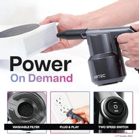 eco friendly air duster alternative to compressed air cans for safe cleaning