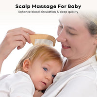 Eco-friendly natural wooden baby brush and comb set