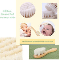 Eco-friendly wooden baby hair brush with soft goat bristles