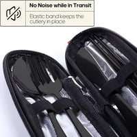 Eco-friendly stainless steel travel utensils for camping, picnics, and lunch boxes