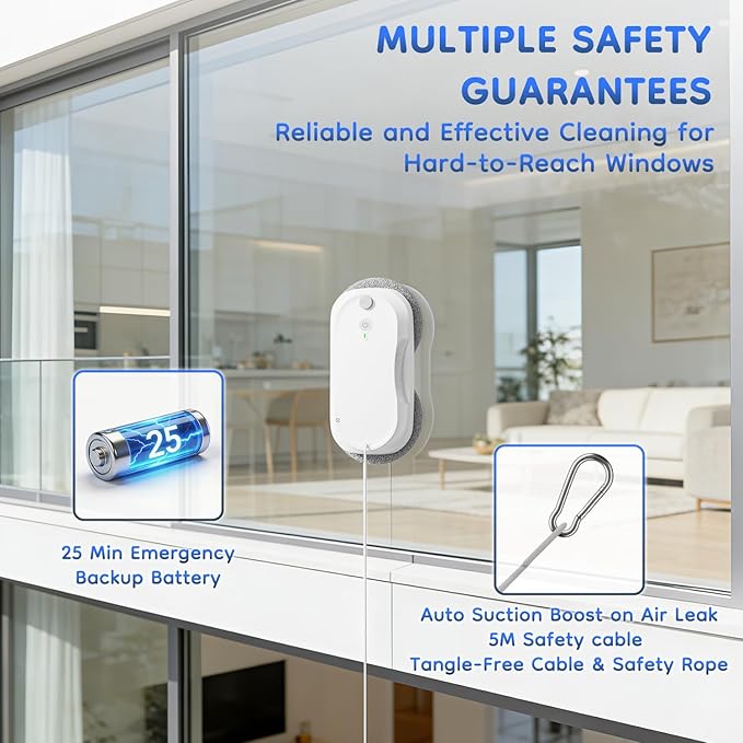 Window cleaning robot with edge detection technology
