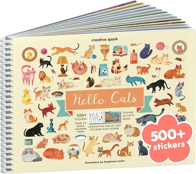 Educational activity book for kids with coloring and animal habitat stickers