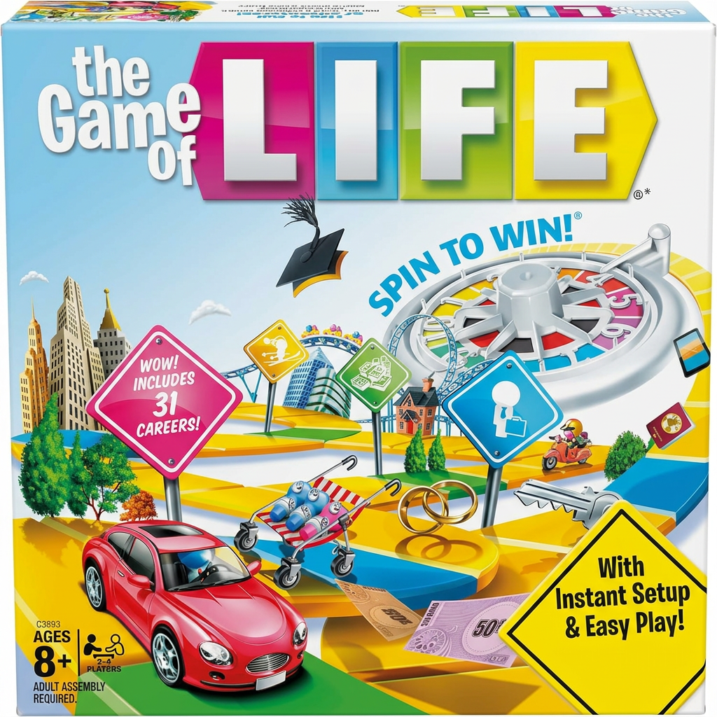 Educational board game The Game of Life for 2-4 players