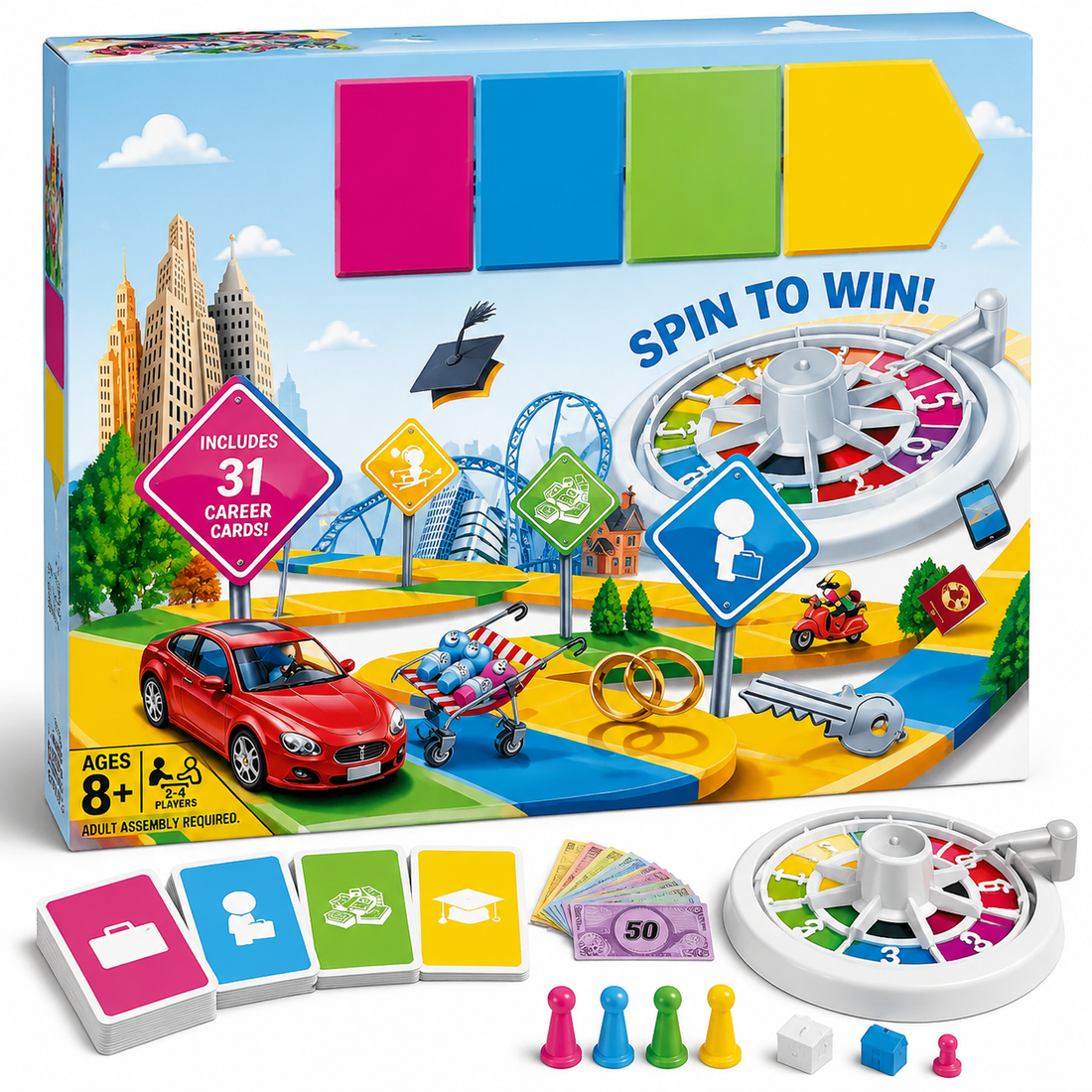Educational board game for 2-4 players