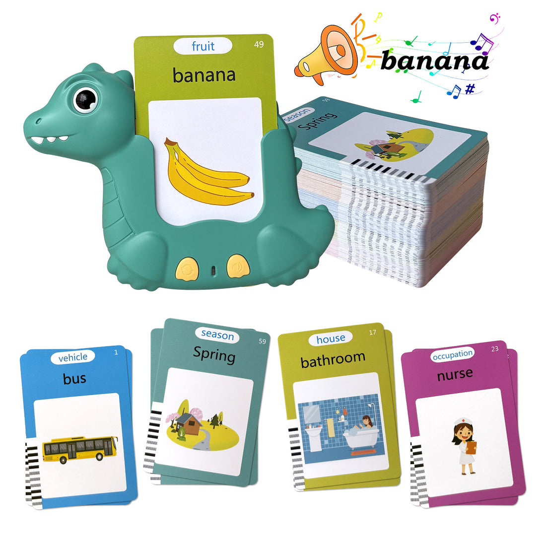 Educational card insertion toy for children vocabulary learning
