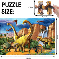 Educational Dinosaur Puzzle for Preschoolers – 48 Piece Jumbo Jigsaw for Ages 3-5