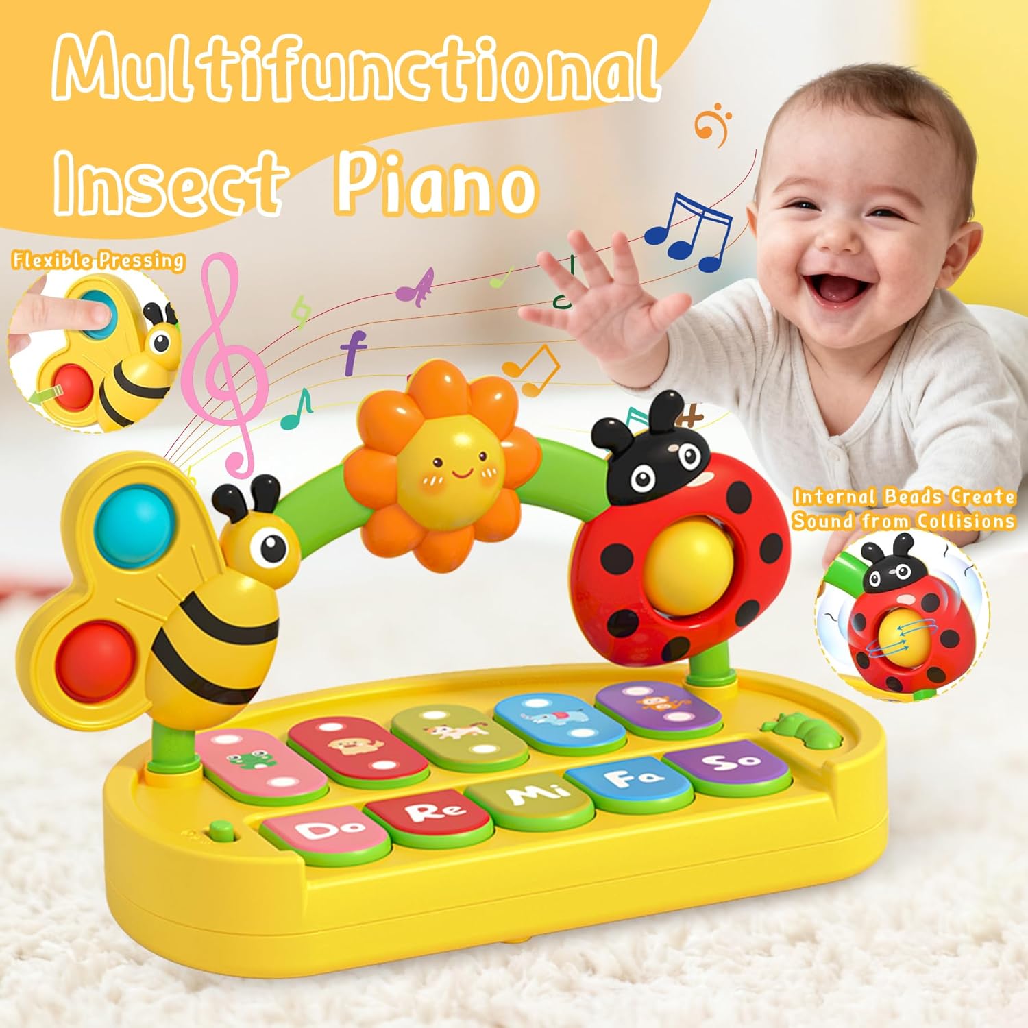 Educational piano toy for baby 3 6 9 12 18 months