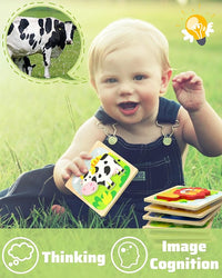 Educational Preschool Toys – Wooden Animal Puzzles for Toddlers, Ages 1-3