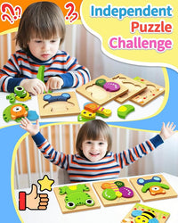 Educational Wooden Puzzle for Toddlers – Animal Shapes Learning Toy for Ages 1-3
