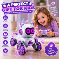 Eight wheel stunt robot cat toy