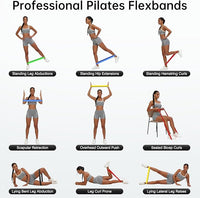 Elastic exercise bands for yoga pilates and stretching exercises