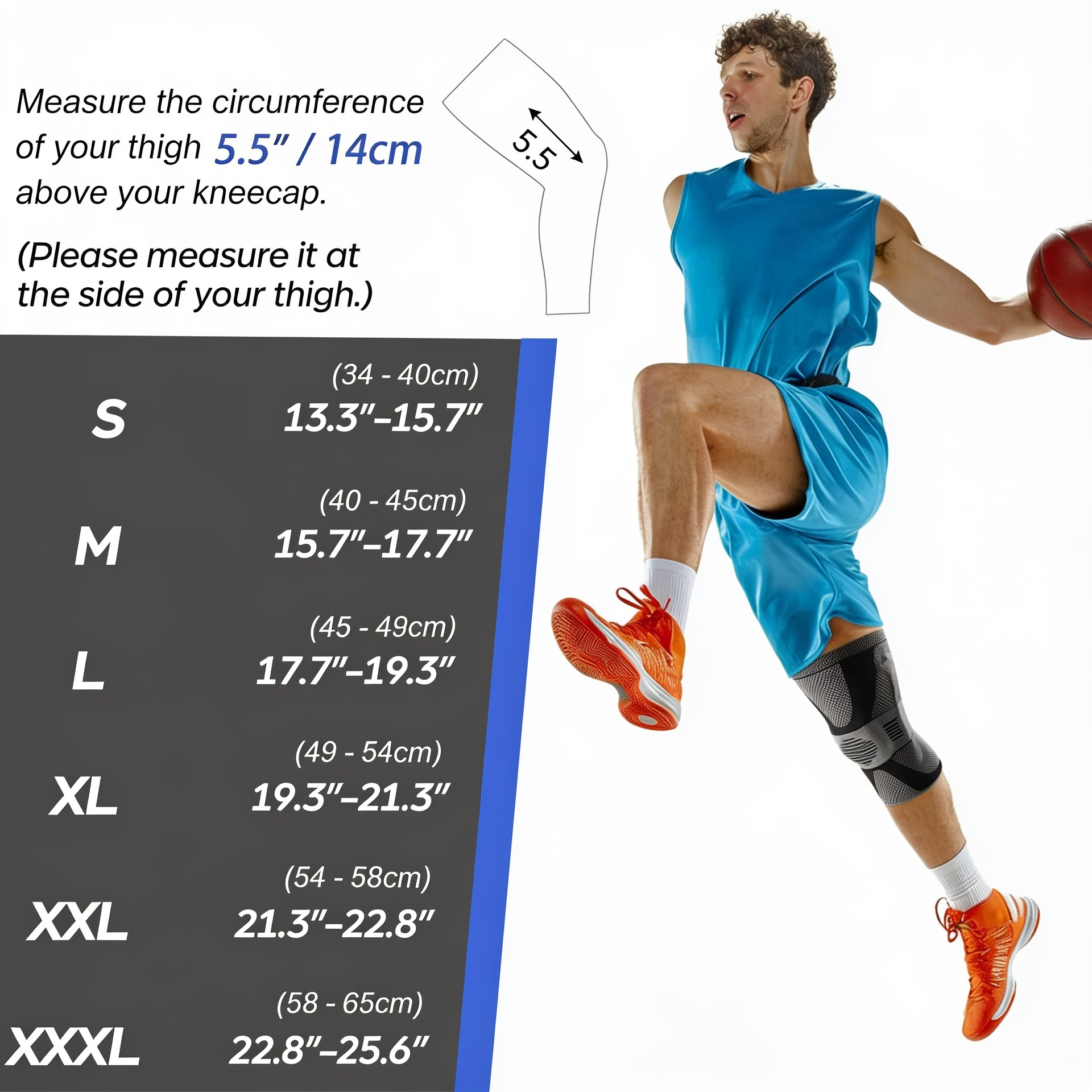 Elastic knee sleeves with comfortable fit for fitness and recreational activities