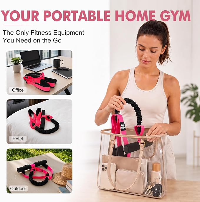 Elastic resistance tube with foot supports for controlled exercise movements.