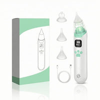 Electric baby nose cleaner front view with silicone tip