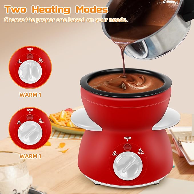 Electric chocolate melter for home dessert preparation
