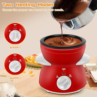 Electric chocolate melter for home dessert preparation