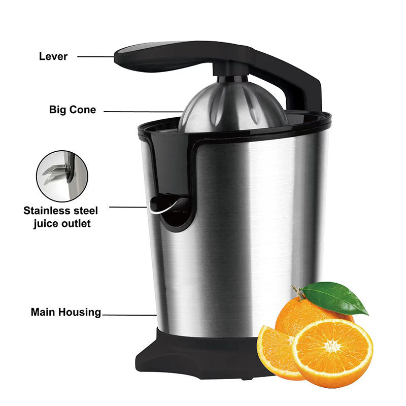 Electric citrus juicer with comfortable soft grip handle