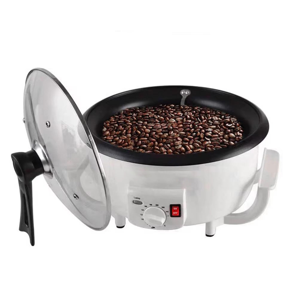 Electric coffee bean roaster for home coffee preparation