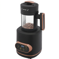 Electric coffee bean roaster with LED display for home preparation