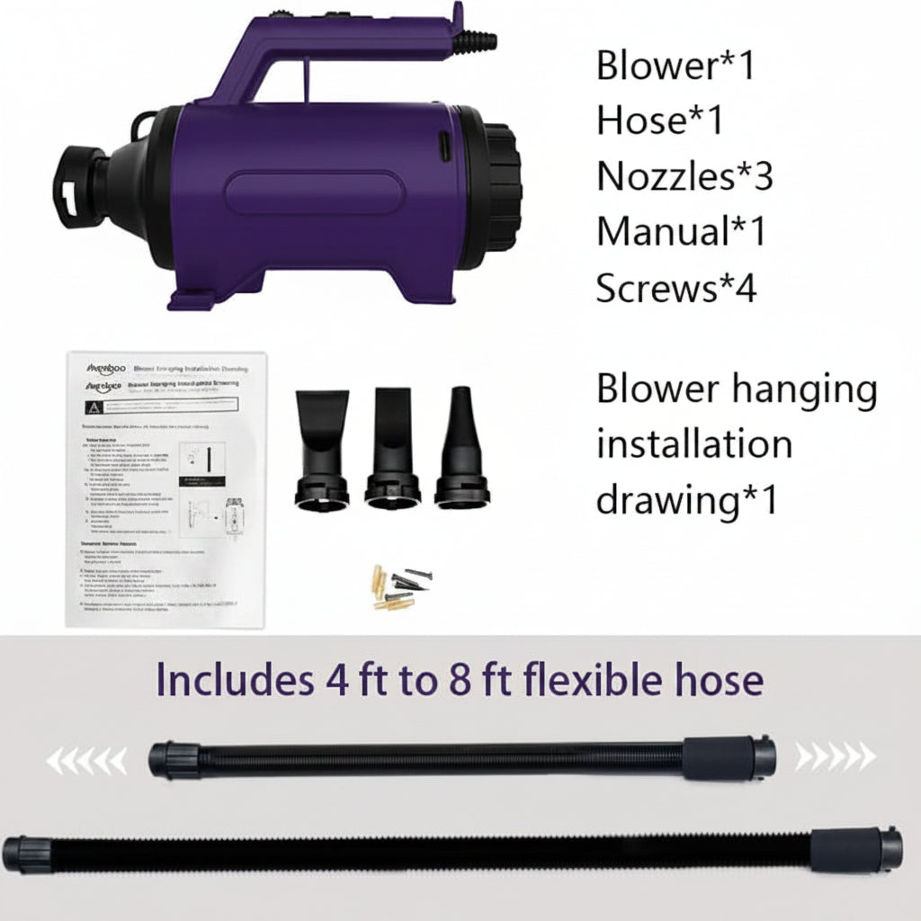 Electric Dog Dryer Tool With Adjustable Airflow Settings