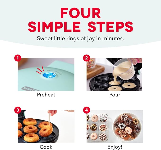 Compact electric donut maker for home kitchen use
