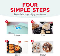 Compact electric donut maker for home kitchen use