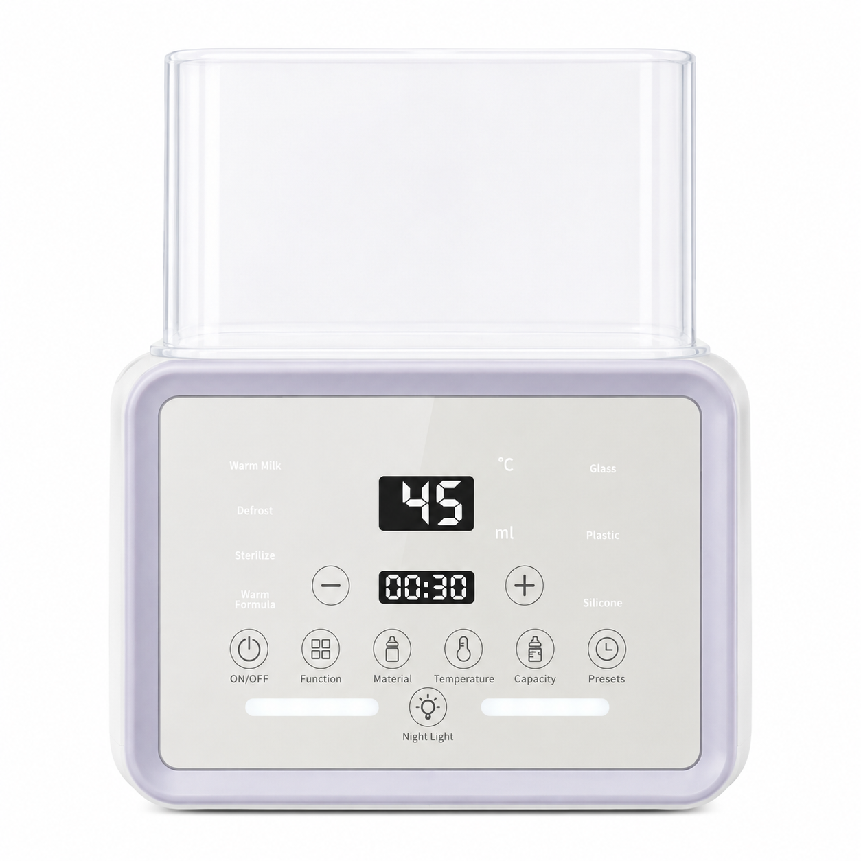 Electric dual bottle warmer with transparent cover