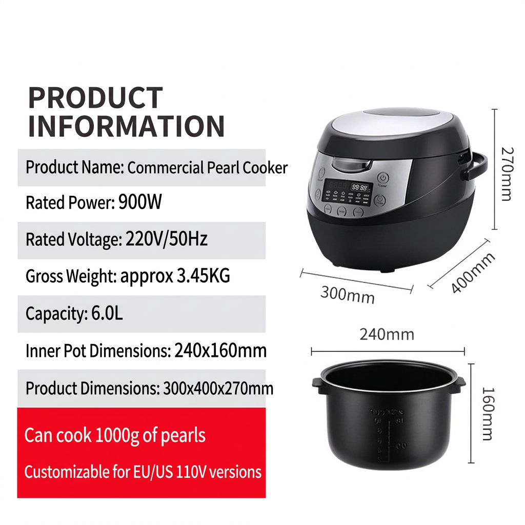 Electric food preparation pot with stainless steel finish