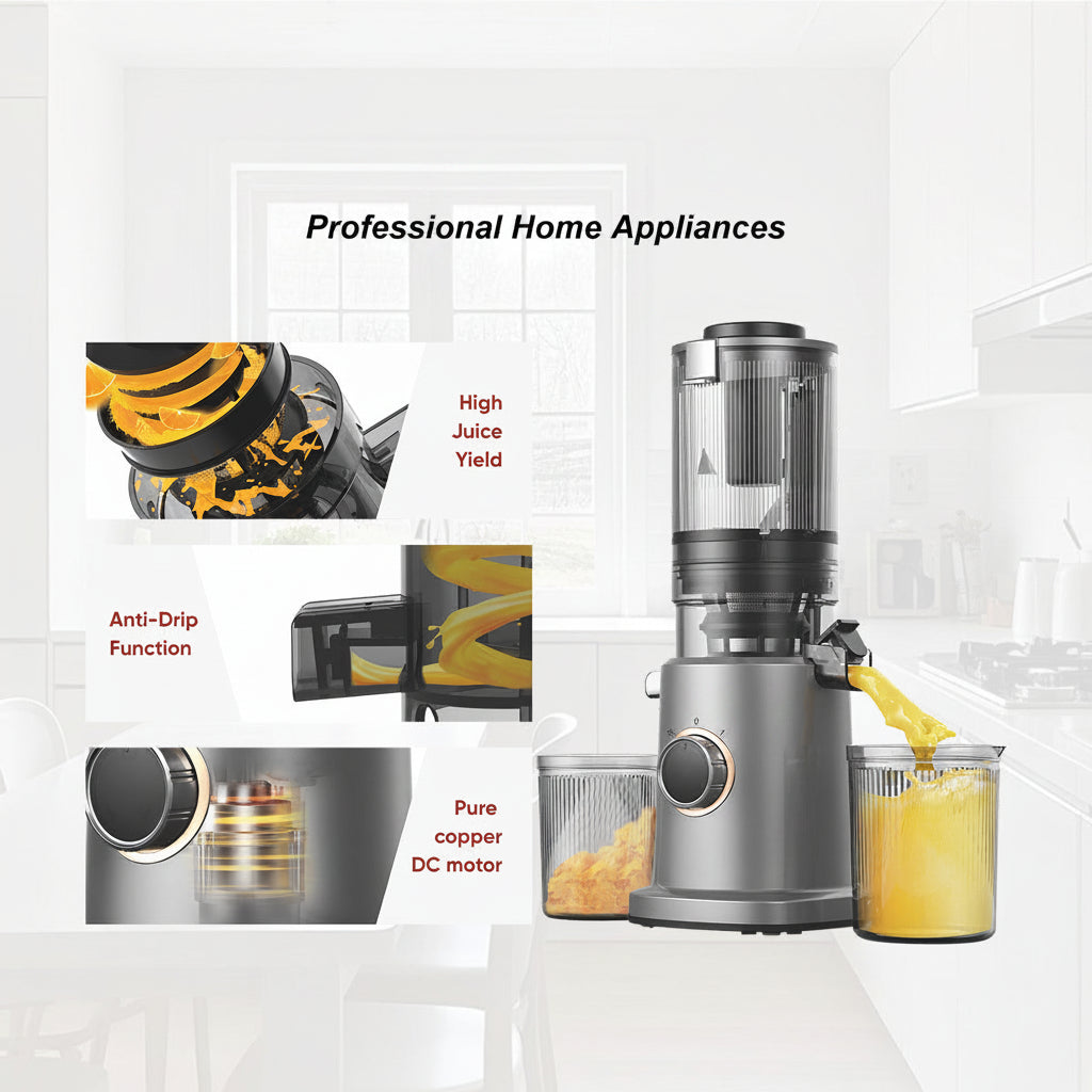 Electric fruit juicer machine with separate pulp collection