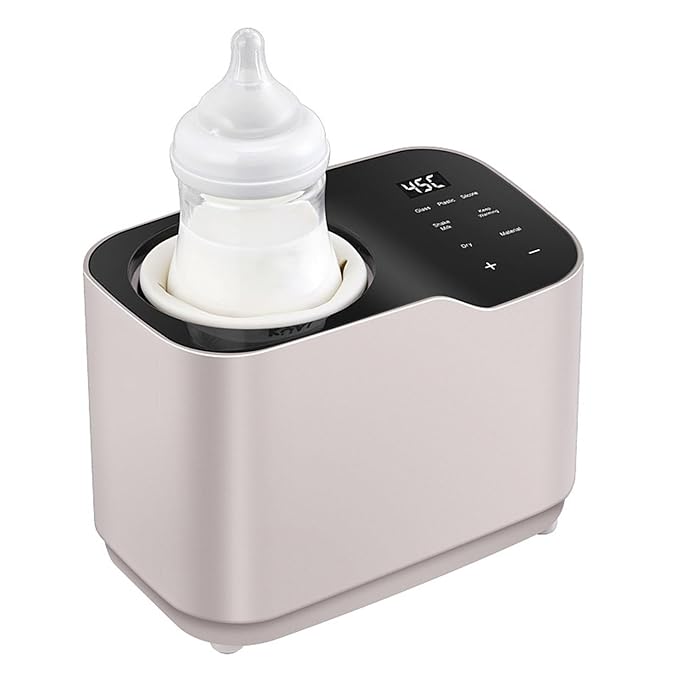 Electric infant formula mixer with digital temperature display and compact pink housing