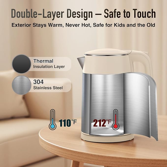 Touch screen electric kettle with two-hour keep-warm function