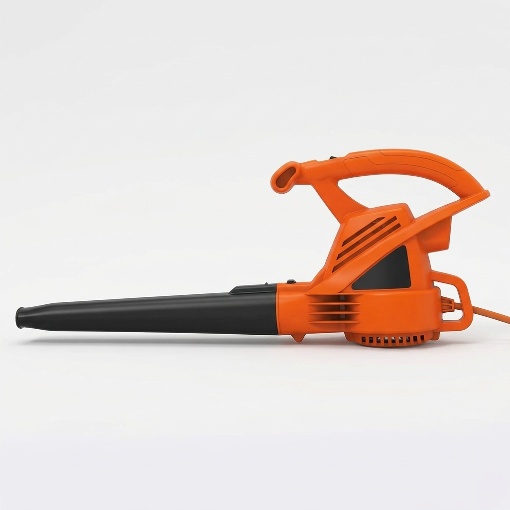 Lightweight and ergonomic handheld blower for easy leaf and debris removal from lawns.