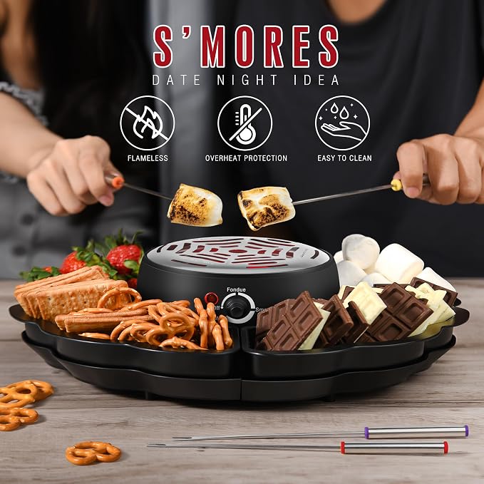 Electric marshmallow maker with adjustable heating control